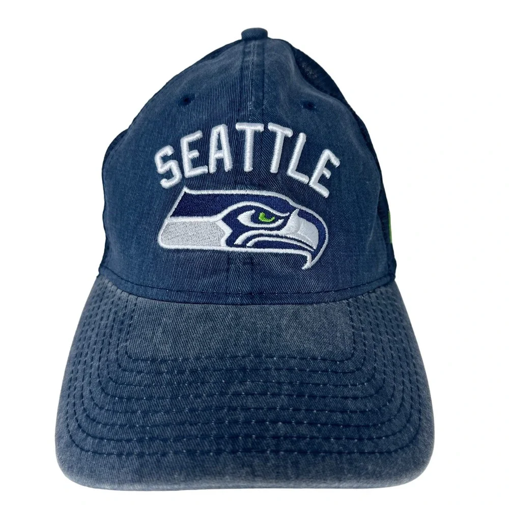 New Era NFL Seattle Seahawks 9TWENTY Snapback Baseball Hat Cap Mesh Back Blue OS
